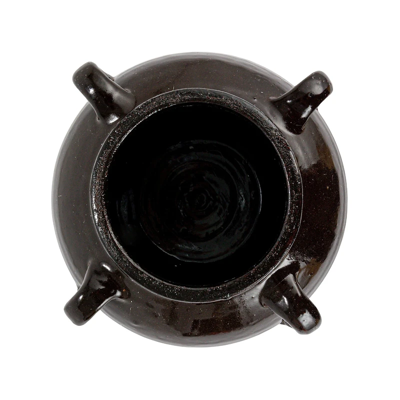 Hello Honey® 7" Distressed Black Decorative Clay Jar