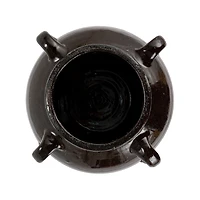 Hello Honey® 7" Distressed Black Decorative Clay Jar
