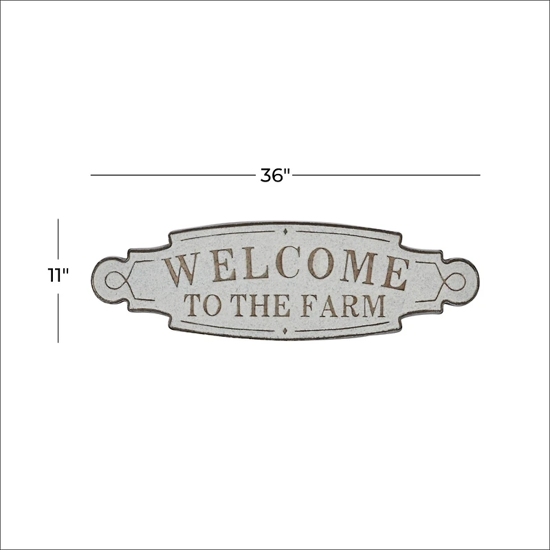 36" Beige Farmhouse Metal Wall Sign