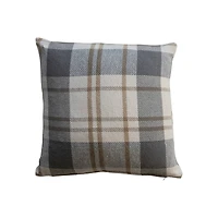 Hello Honey® 20" Brown, Gray & Natural Plaid Brushed Flannel Throw Pillow