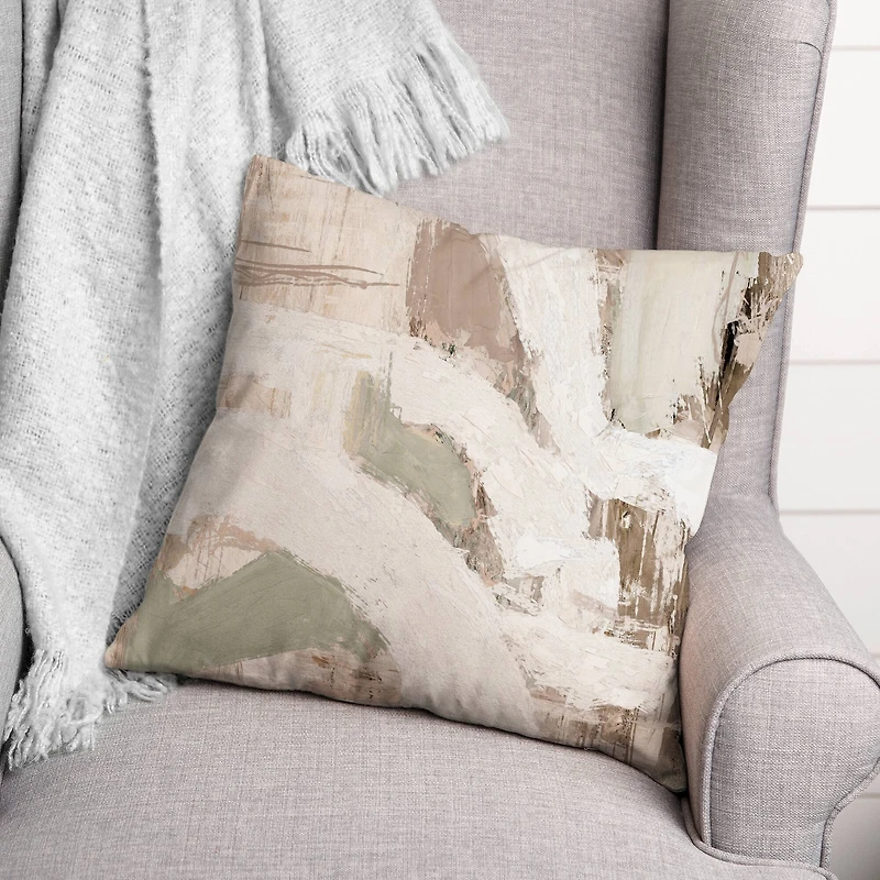 Neutral Textured Abstract 18" x 18" Throw Pillow