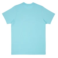 Pride Light Teal Rainbow Pixel Heart Adult Crew Neck T-Shirt by Celebrate It