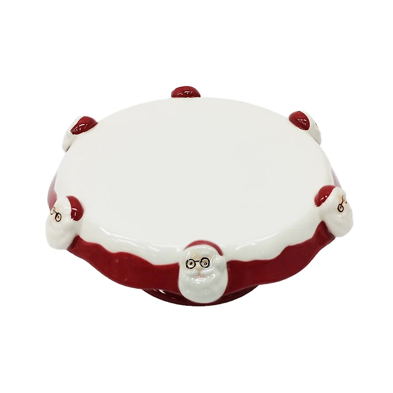 7.75" Santa with Glasses Ceramic Cake Stand by Ashland®