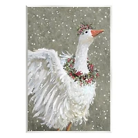 Stupell Industries Winter Goose Seasonal Botanicals Wall Plaque Art