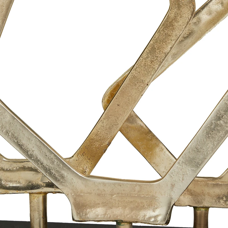 Gold Aluminum Contemporary Sculpture, 22" x 18" x 6"