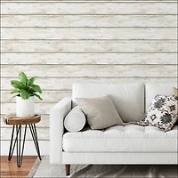 InHome White Washed Plank Peel & Stick Wallpaper