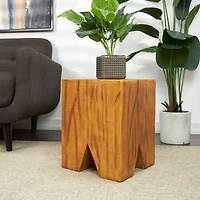18" Brown Block Outdoor Accent Table