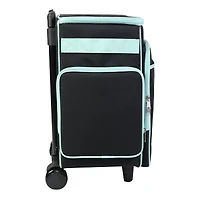 Everything Mary Black & Teal Rolling Craft Bag