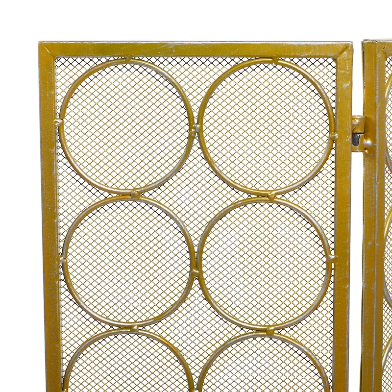 Brass Metal Modern Fireplace Screen, 32" x 47" x 1"
