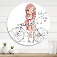 Designart - Young Girl With Bicycle