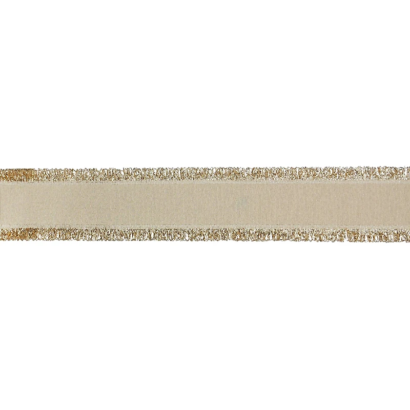 1.5" x 30ft. Gold Tinsel Edged Wired Metallic Ribbon by Celebrate It®
