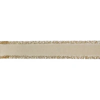 1.5" x 30ft. Gold Tinsel Edged Wired Metallic Ribbon by Celebrate It®