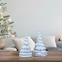 12.5" Blue & White Textured Christmas Tree Tabletop Décor