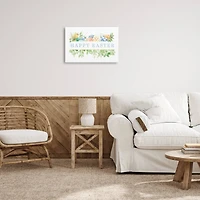 Stupell Industries Floral Happy Easter Canvas Wall Art