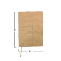 Hello Honey® Tan Embossed Leaf Leather Bound Journal with Bookmark