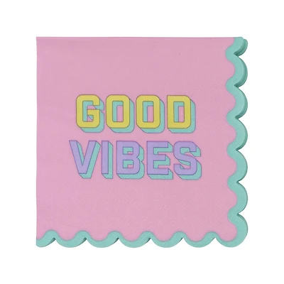 24 Packs: 20 ct. (480 total) Good Vibes Beverage Napkins by Celebrate It™