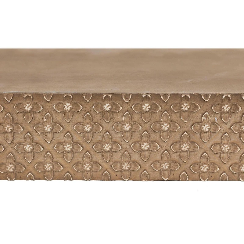 Natural Rustic Embossed Wood Floating Wall Shelf