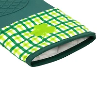 Green Plaid Shamrock Oven Mitts, 2ct.