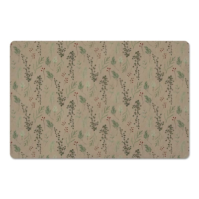 Pine Greenery on Brown Floor Mat