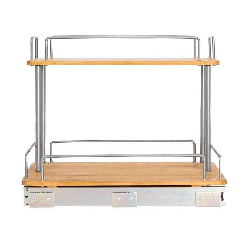 Household Essentials Glidez Wood 2-Tier Cabinet Organizer