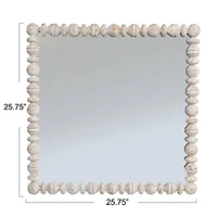 Hello Honey® 25.75" White Square Raised Dowel Wood Wall Mirror