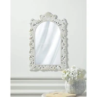 23" Grand Distressed White Wall Mirror