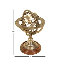 11" Brass Coastal Globe