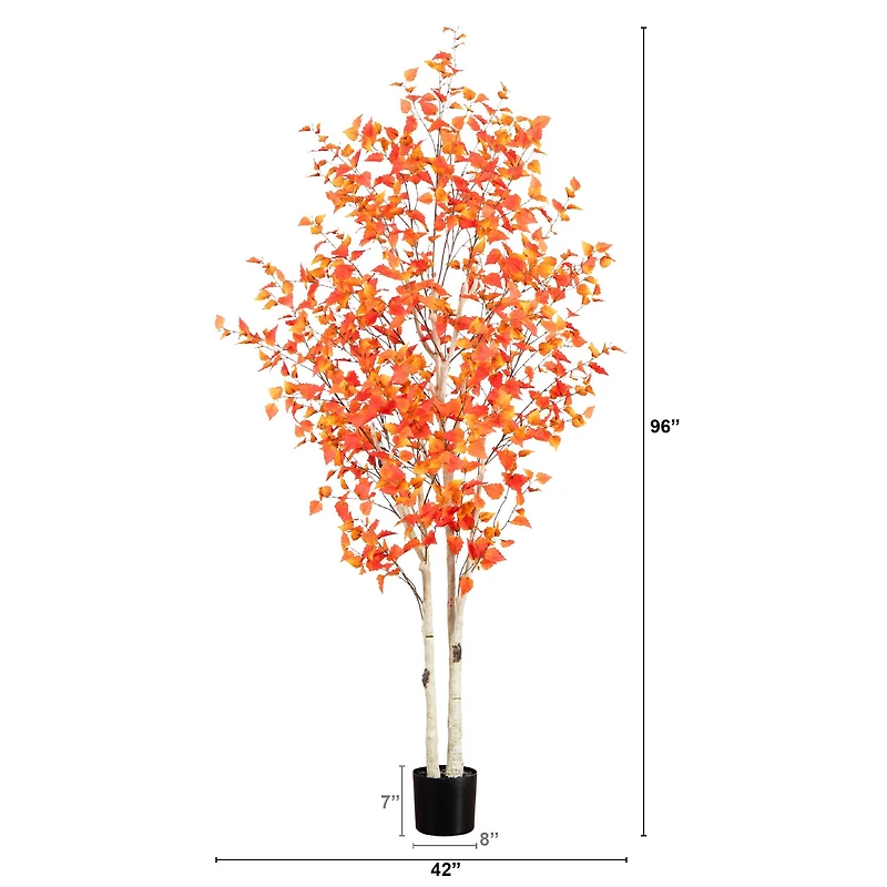 8ft. Potted Artificial Autumn Birch Tree