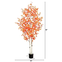 8ft. Potted Artificial Autumn Birch Tree