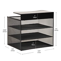 Mind Reader Slide-On Under Desk File Organizer, No Tools Required, Hanging Storage for Laptops, Folders, and Notebooks, Metal