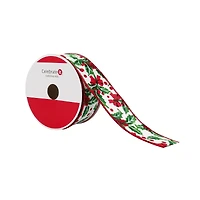 1.5" x 30ft. Holly & Bows Wired Ribbon by Celebrate It®
