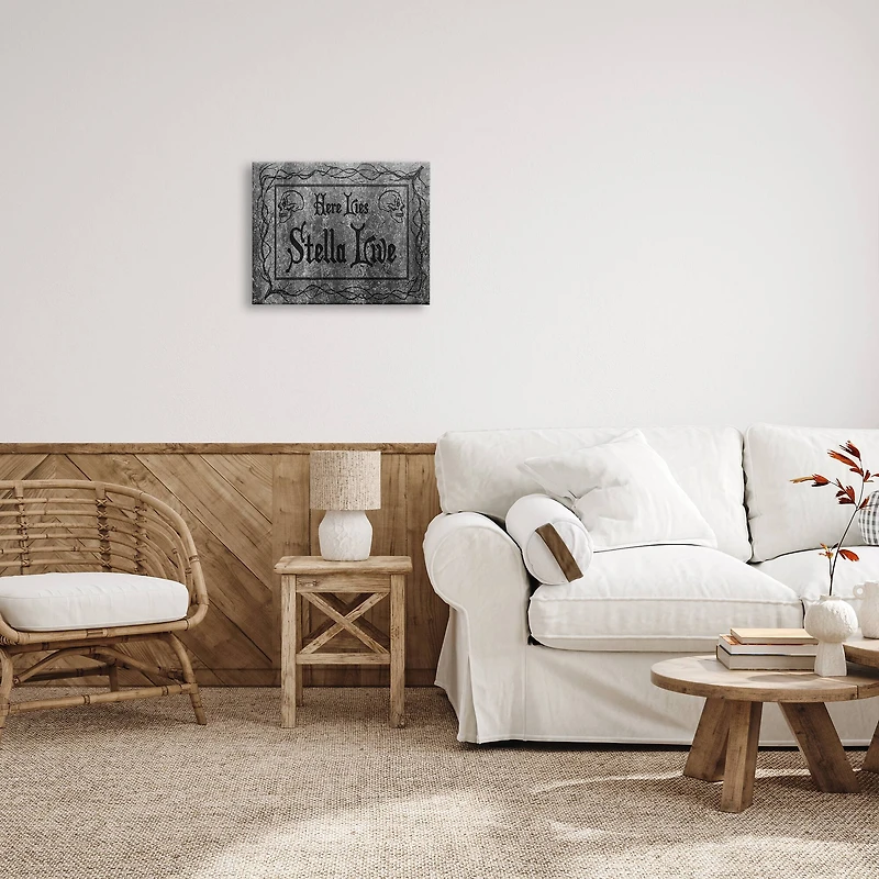 Stupell Industries Here Lies Stella Live Grave Canvas Wall Art