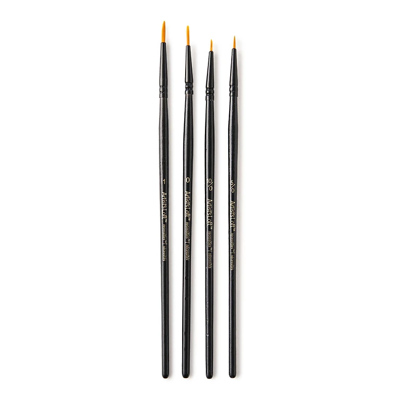 Golden Synthetic Round Acrylic Brushes, 4pc. by Artist's Loft® Necessities™