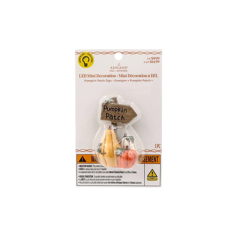 Mini LED Pumpkin Patch Sign Decoration by Ashland®