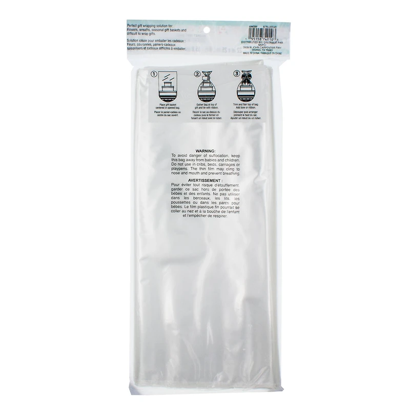 12 Packs: 24 ct. (288 total) Large Clear Basket Gift Bags by Celebrate It™