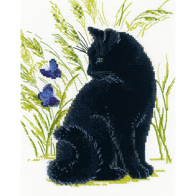 RIOLIS Black Cat Counted Cross Stitch Kit