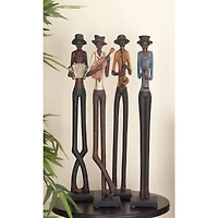 24" Eclectic Musician Sculpture Set