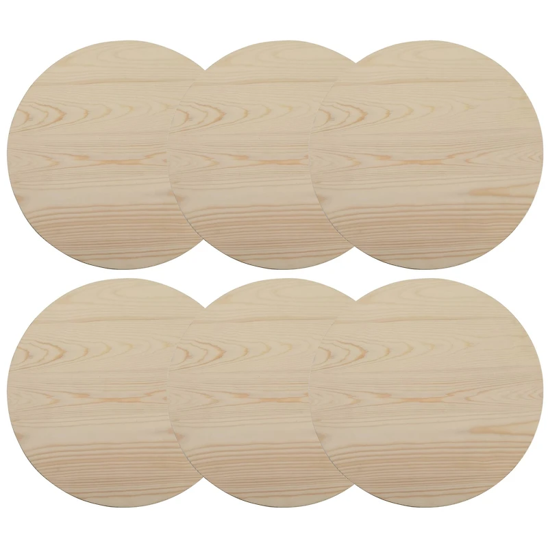 6 Pack: 15" Unfinished Wooden Circle Plaque by Make Market®
