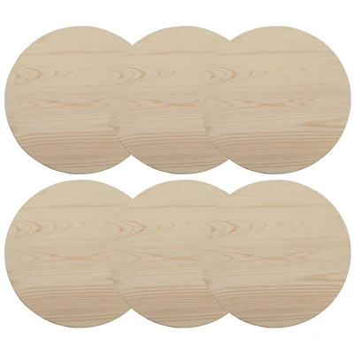 6 Pack: 15" Unfinished Wooden Circle Plaque by Make Market®