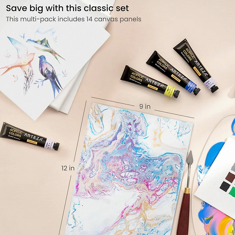 Arteza® 9" x 12" White Canvas Panels, 14ct.