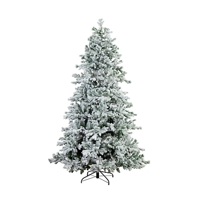 7.5ft. Pre-Lit Flocked California Spruce Artificial Christmas Tree, Color-Changing LED Lights