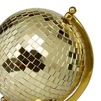 The Novogratz Gold Stainless Steel Glam Globe, 9" x 8" x 12"