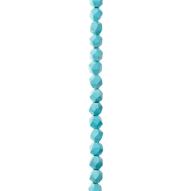 Turquoise Reconstituted Howlite Faceted Beads by Bead Landing™, 8mm