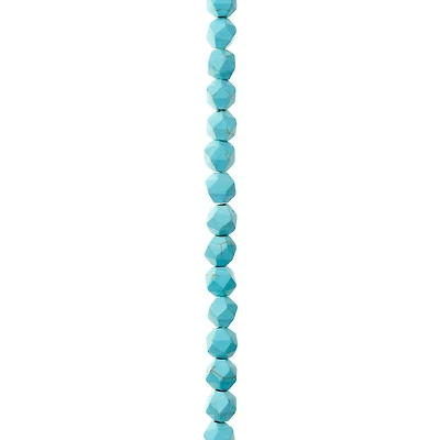 Turquoise Reconstituted Howlite Faceted Beads by Bead Landing™, 8mm
