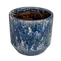 Hello Honey® 7.75" Blue Crackle Glaze Decorative Terra Cotta Planter