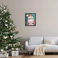 Stupell Industries Santa's Nice List Falling Snow Framed Floater Canvas Wall Art