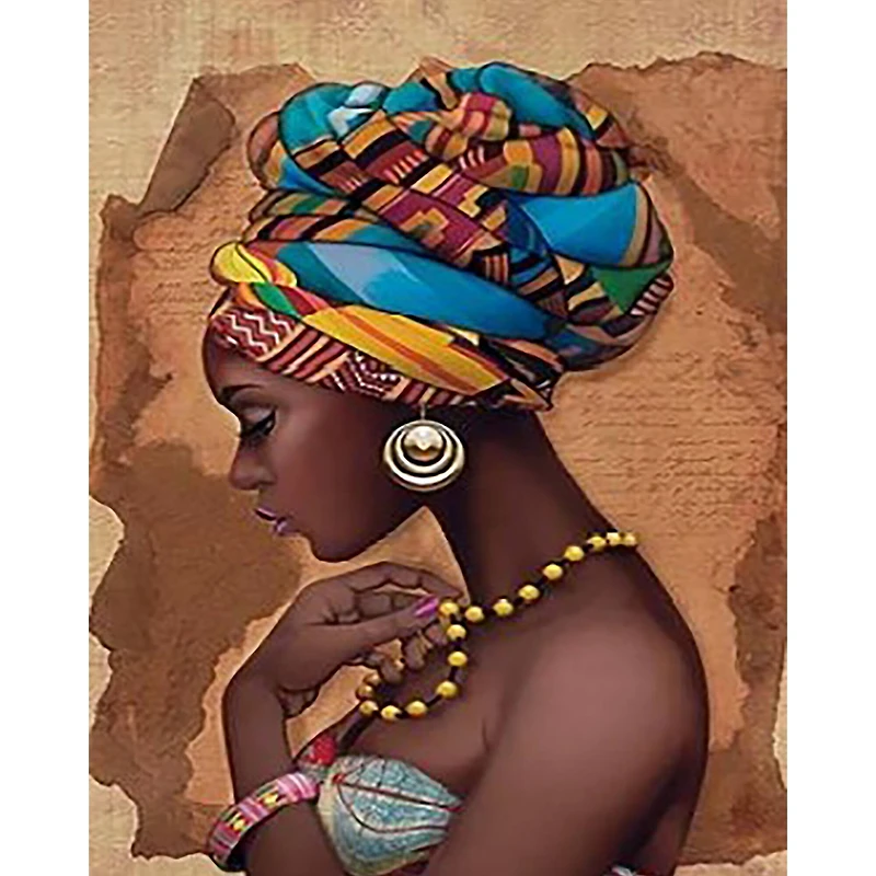 Sparkly Selections African Beauty Diamond Painting Kit, Round Diamonds