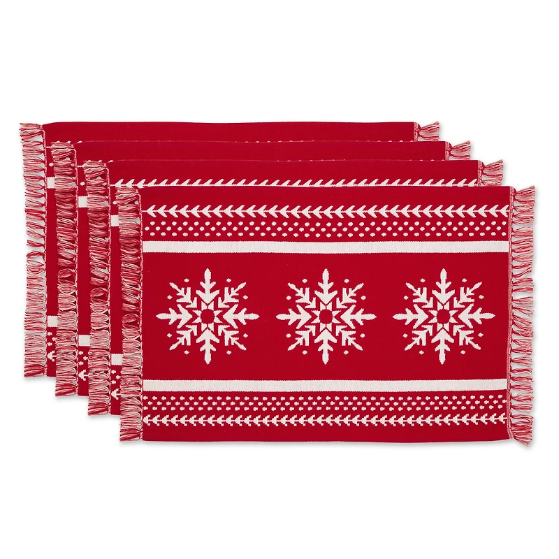 DII® Nordic Snowflake Stripe Jacquard Placemats, 4ct.