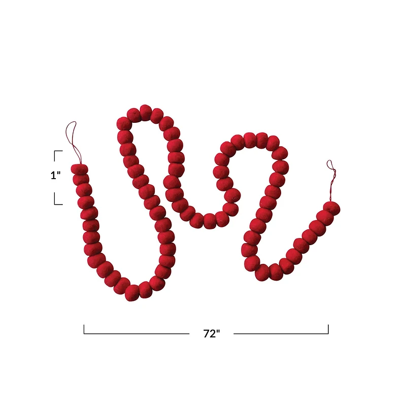 Hello Honey® 6ft. Handmade Wool Felt Ball Garland