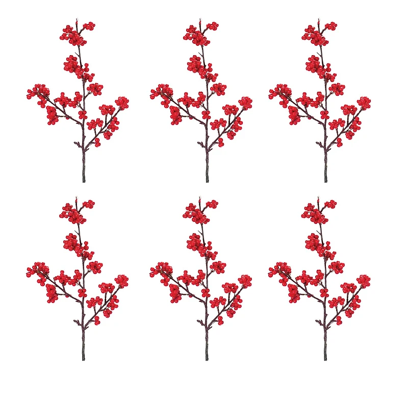 23" Red Berry Twig Sprays, 6ct.